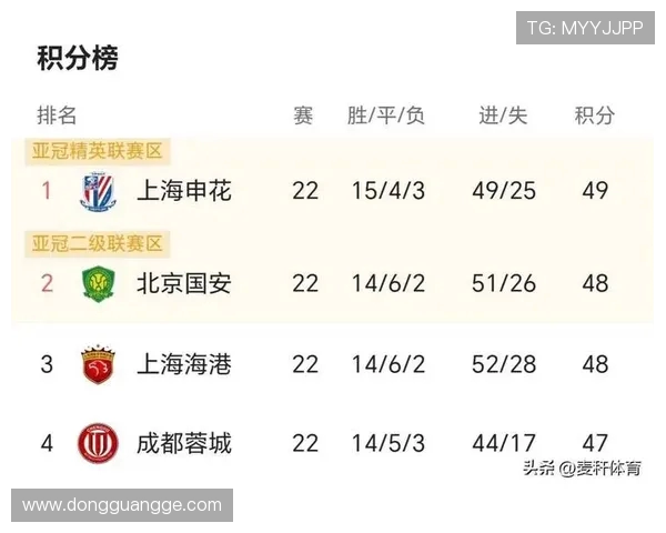 中超联赛积分榜更新：积分变化与形势分析